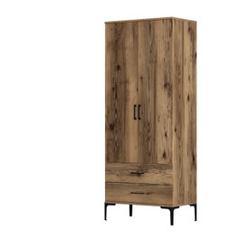 Hanah Home Armario Nogal Ancho 80cm Alto 47.5cm Profundo 201.4cm Dormitorio Muebles Almacenamiento